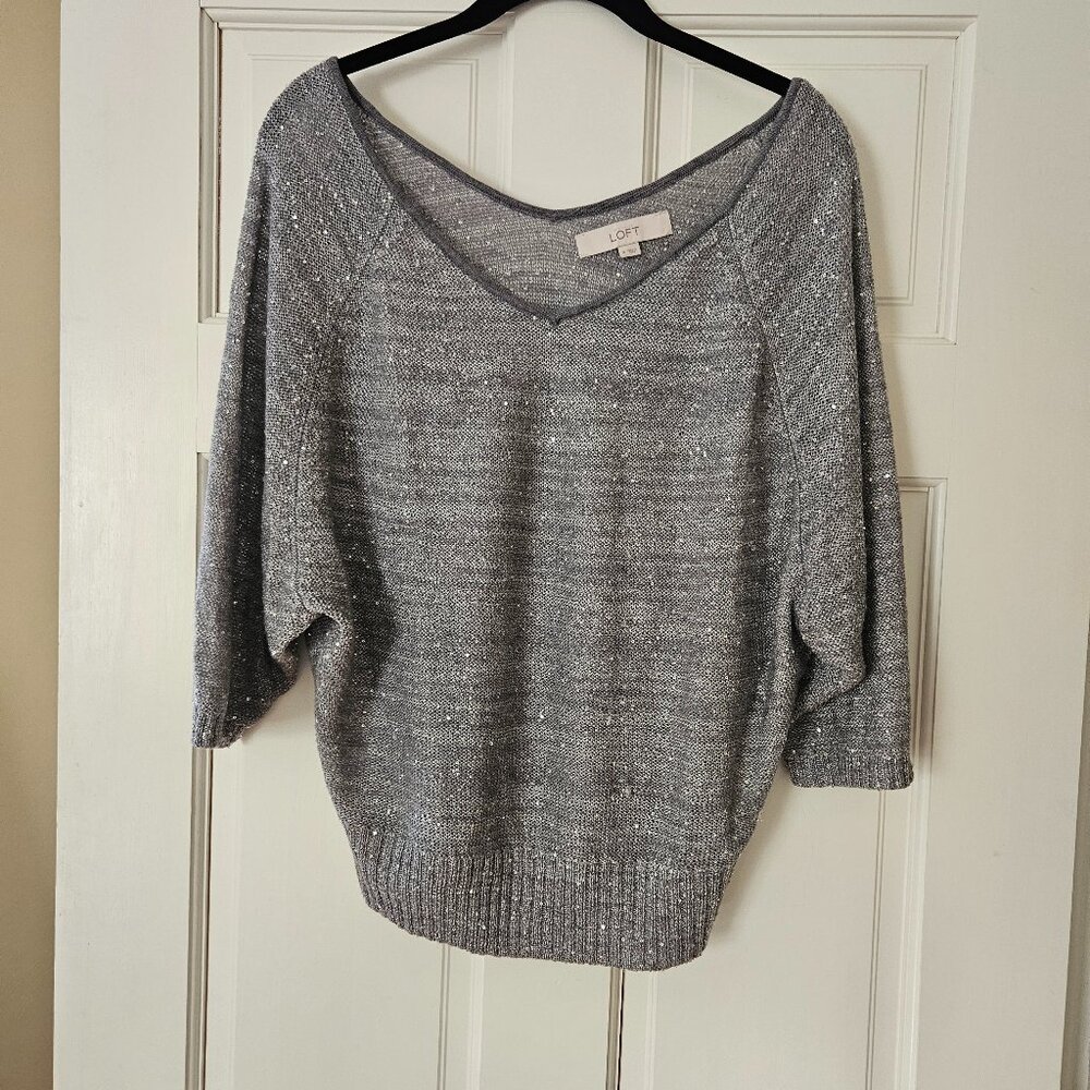 Loft Silver Sparkle Sweater (M)
